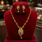 Aarvika Peacock & Floral Pendant Necklace Set
