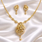 Aarvika Peacock & Floral Pendant Necklace Set