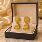 Aarvika Traditional Temple-Inspired Designer Gold-Tone Jhumka Earrings