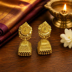 Aarvika Traditional Temple-Inspired Designer Gold-Tone Jhumka Earrings