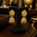 Aarvika Traditional Temple-Inspired Designer Gold-Tone Jhumka Earrings