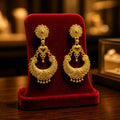 Aarvika Gold-Tone Traditional Heart Motif Chandbali Earrings