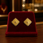 Aarvika Gold-Tone Floral Geometric Stud Earrings