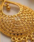 Aarvika Gold-Tone Filigree Teardrop Earrings