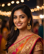 Aarvika Gold-Tone Filigree Teardrop Earrings