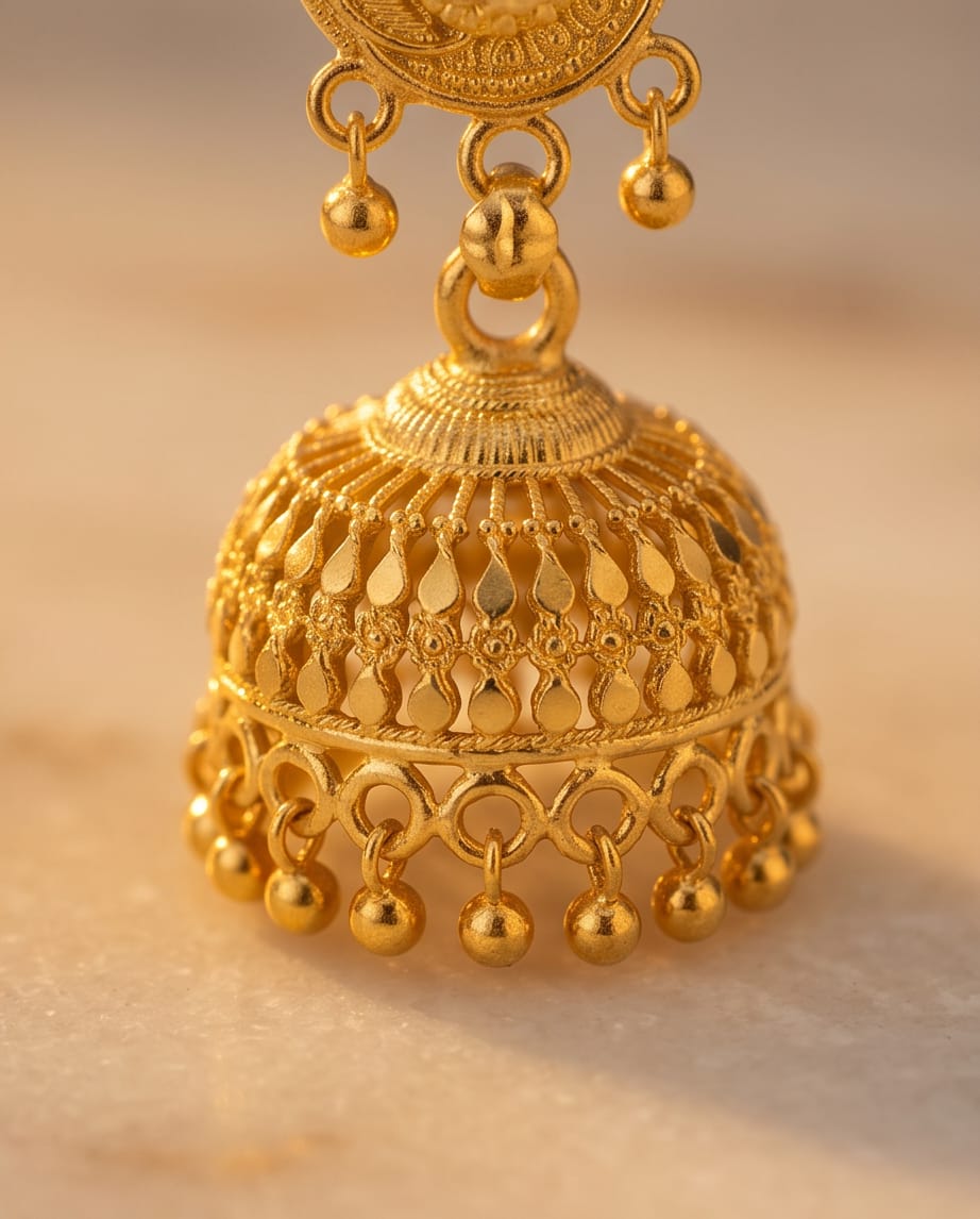 Aarvika Gold-Tone Paisley Jhumki Earrings