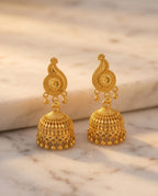 Aarvika Gold-Tone Paisley Jhumki Earrings