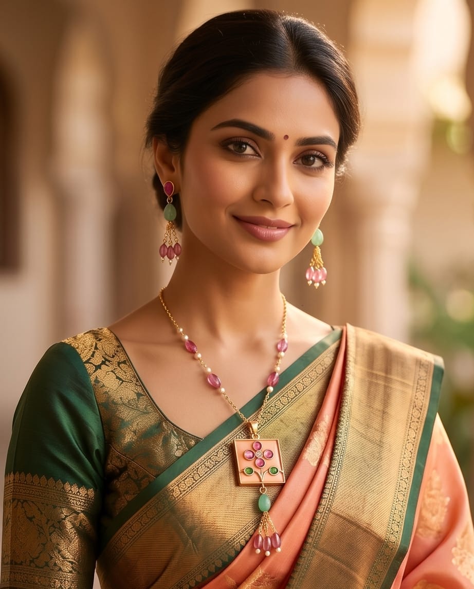 Aarvika Pearl & Multicolor Enamel Tassel Pendant Necklace Set