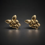 Aarvika Golden Butterfly Studs – close-up detail