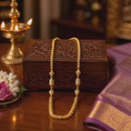 Aarvika Floral 1.5 GM Gold Forming Beaded Long Chain Necklace